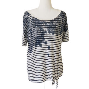 Sunday blouse with knot Detail and bling - Size M